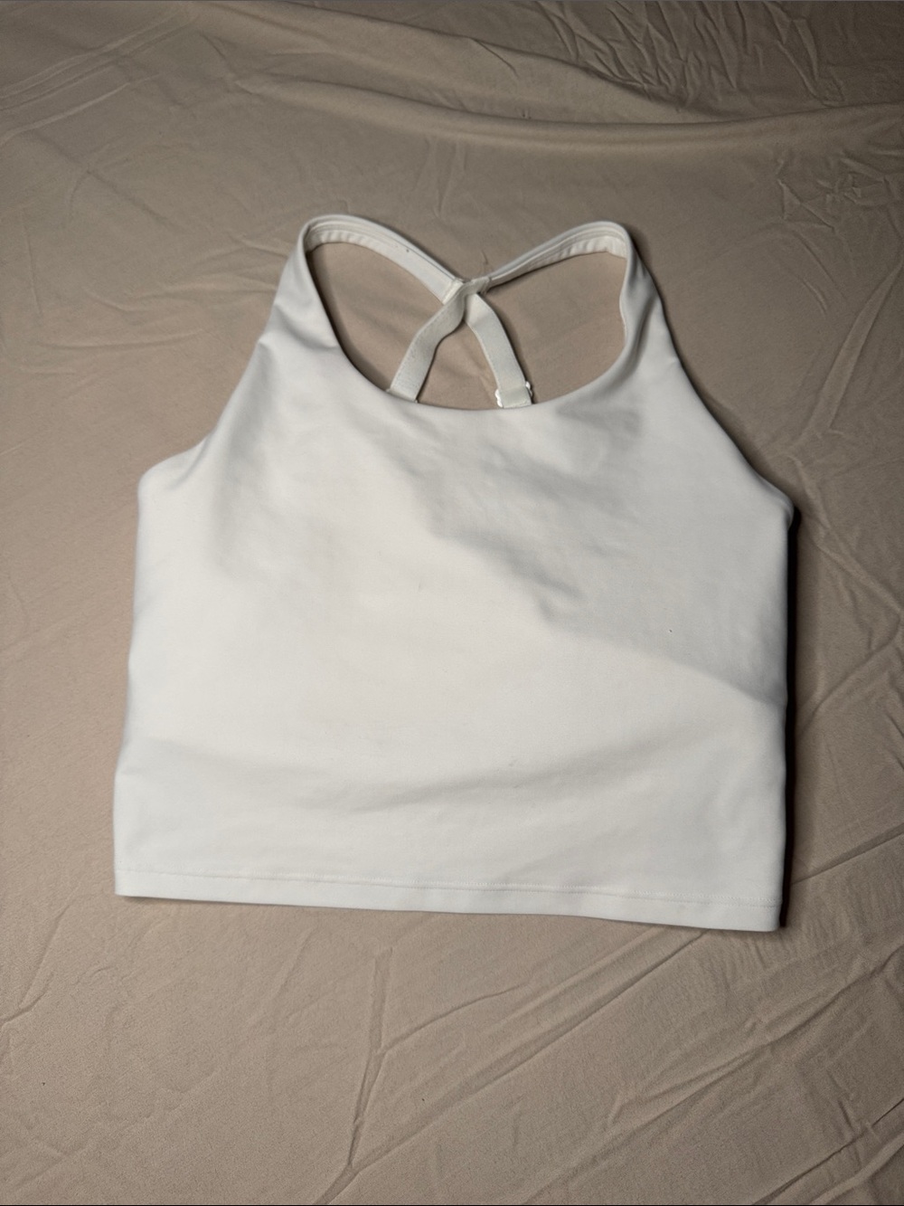 Old Navy White Crossback Cropped Tank Bra